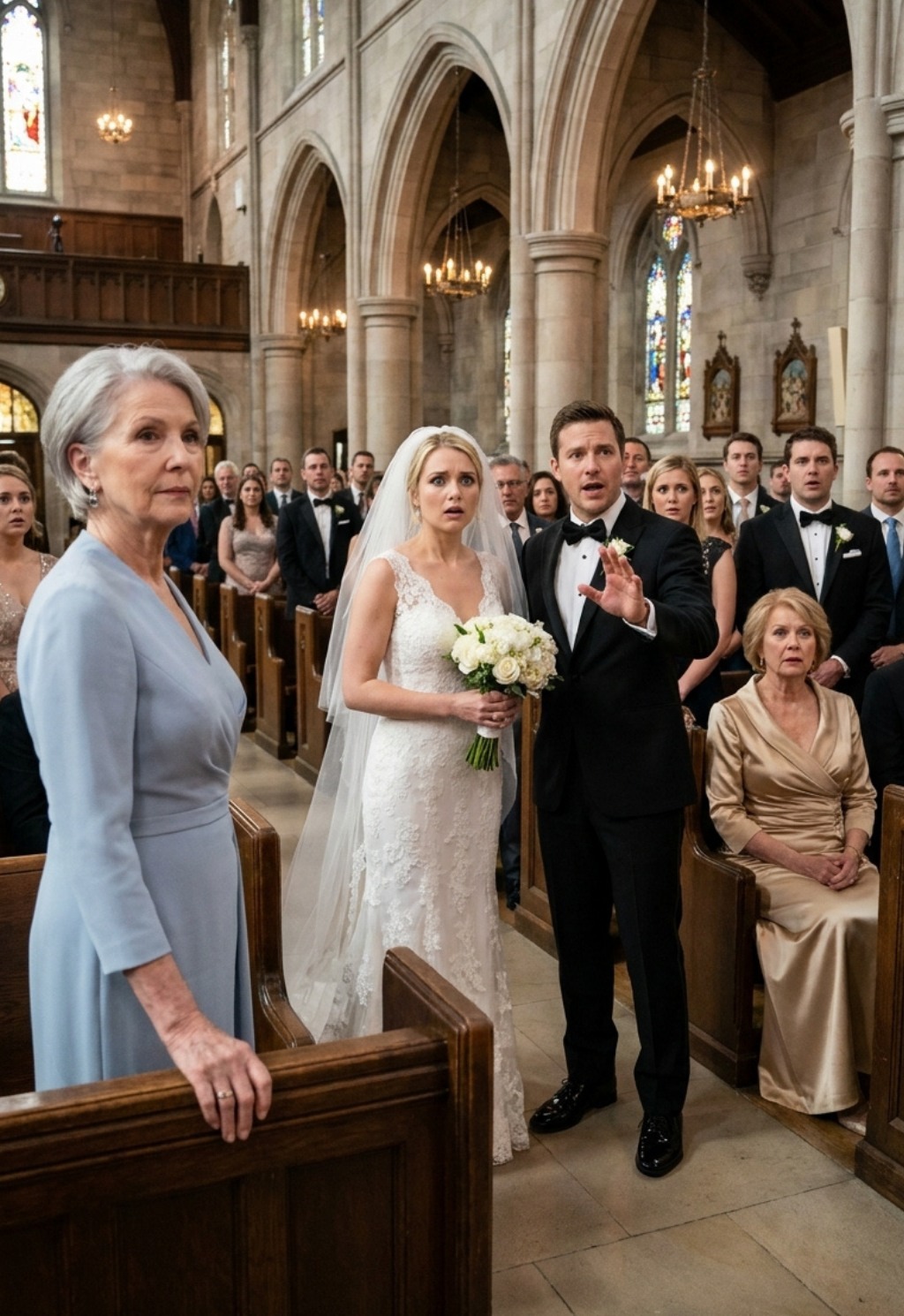 Al matrimonio di mio figlio, me ne stavo seduta in silenzio nel mio abito blu comprato in un grande magazzino, mentre la famiglia della sposa mi trattava come un’innocua vedova di provincia che avevano generosamente accettato di tollerare, finché sua suocera non mi ha guardata, ha sorriso a sua sorella e ha detto a voce abbastanza alta da farsi sentire dalla prima fila: “Quella non è una mamma, è un errore di vestito”.
