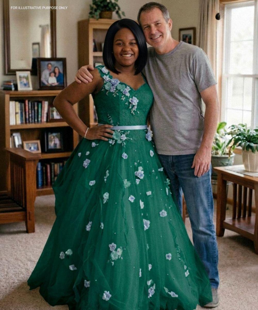 Mio padre mi ha cucito un vestito con l’abito da sposa della mia defunta madre per il ballo di fine anno – la mia insegnante ha riso finché non è entrata in un agente
