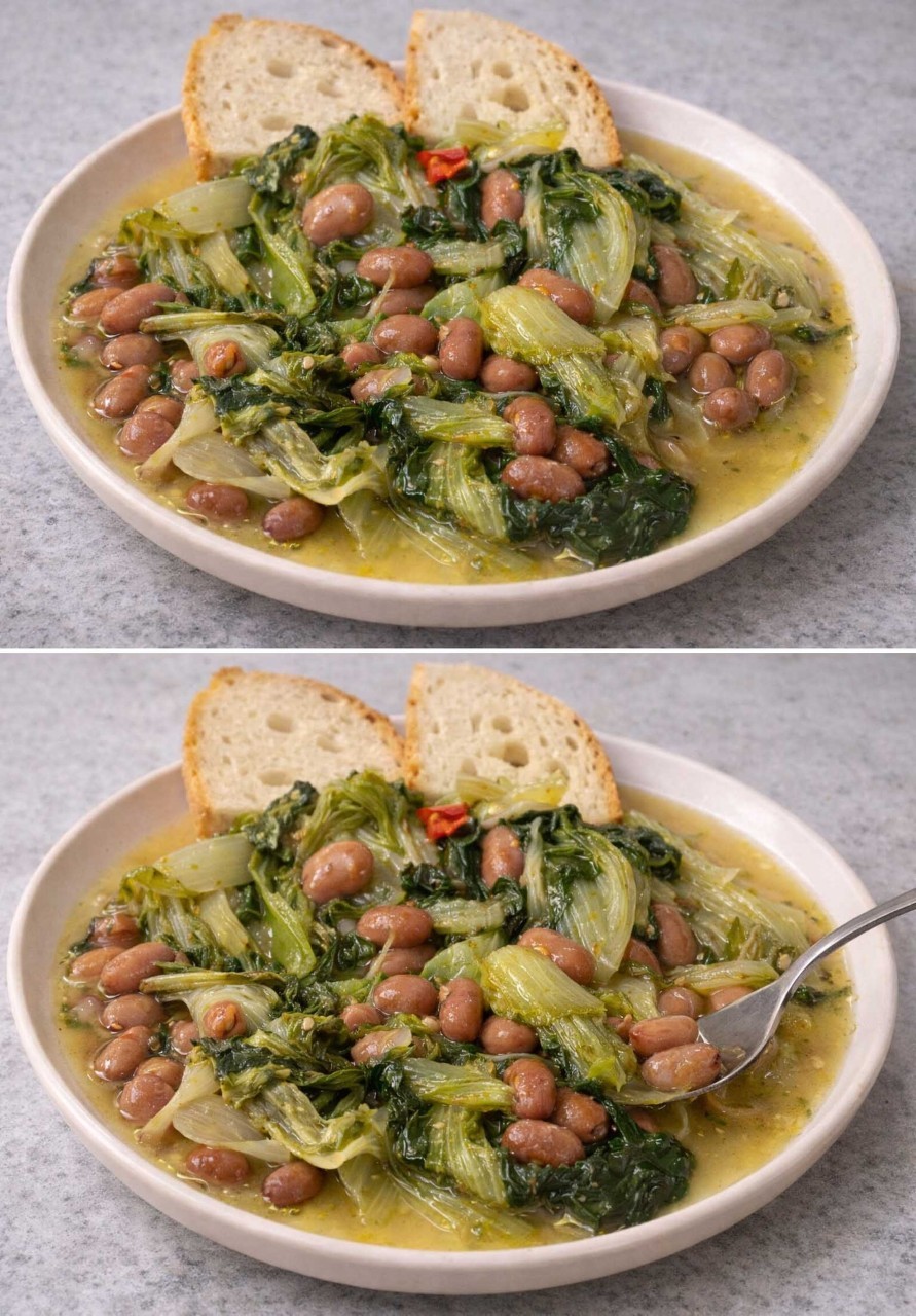 Quando ho lo stomaco un po’ pesante preparo sempre questa scarola con fagioli: leggera, ricca di fibre e mi rimette in pace con lo stomaco!